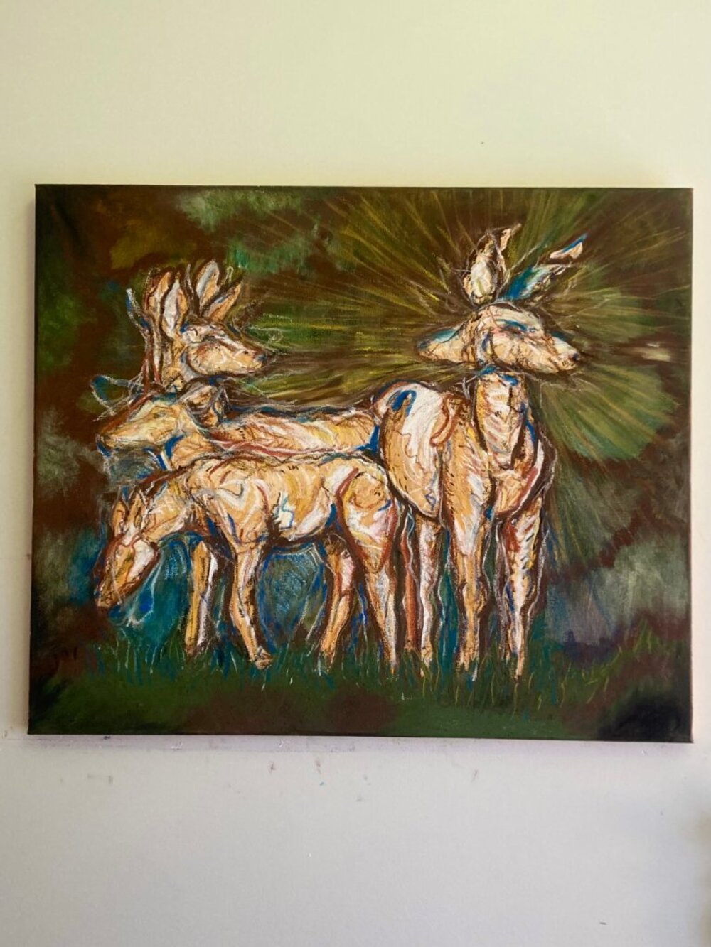 Original Painting | 2026 Wildlife Canvas Art | Wild Mule Deer Study of 3